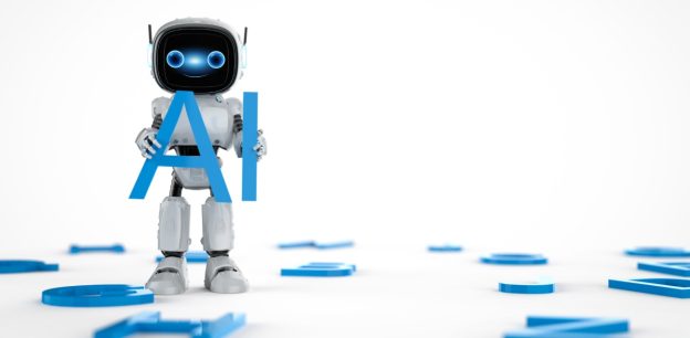 Small robot assistant with alphabet machine learning ai, ChatGPT vs Google Bard AI